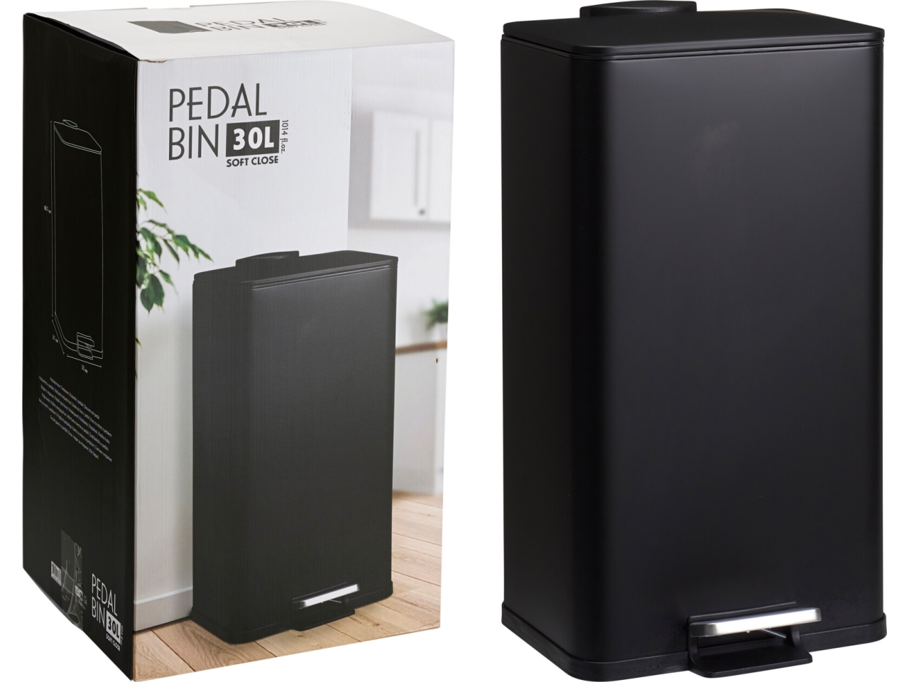 PATTUMIERA A PEDALE 30L NERA C80654390