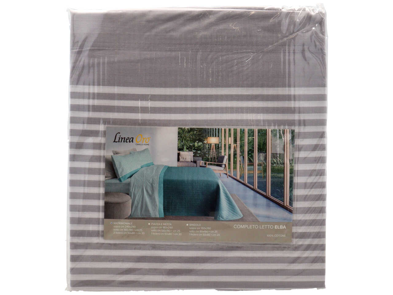ELBA COMPLETO LETTO COTONE STAMP. 2P PERLA LN1780 ELBA COMPLETO LETTO COTONE STAMP. 2P PERLA LN1780