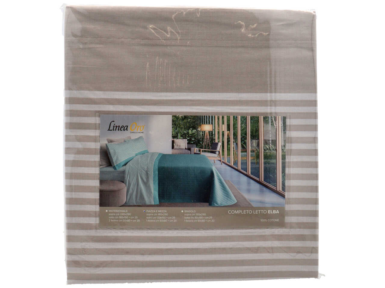 ELBA COMPLETO LETTO COTONE STAMP.1P1/2BEIGE LN1781 ELBA COMPLETO LETTO COTONE STAMP.1P1/2BEIGE LN1781