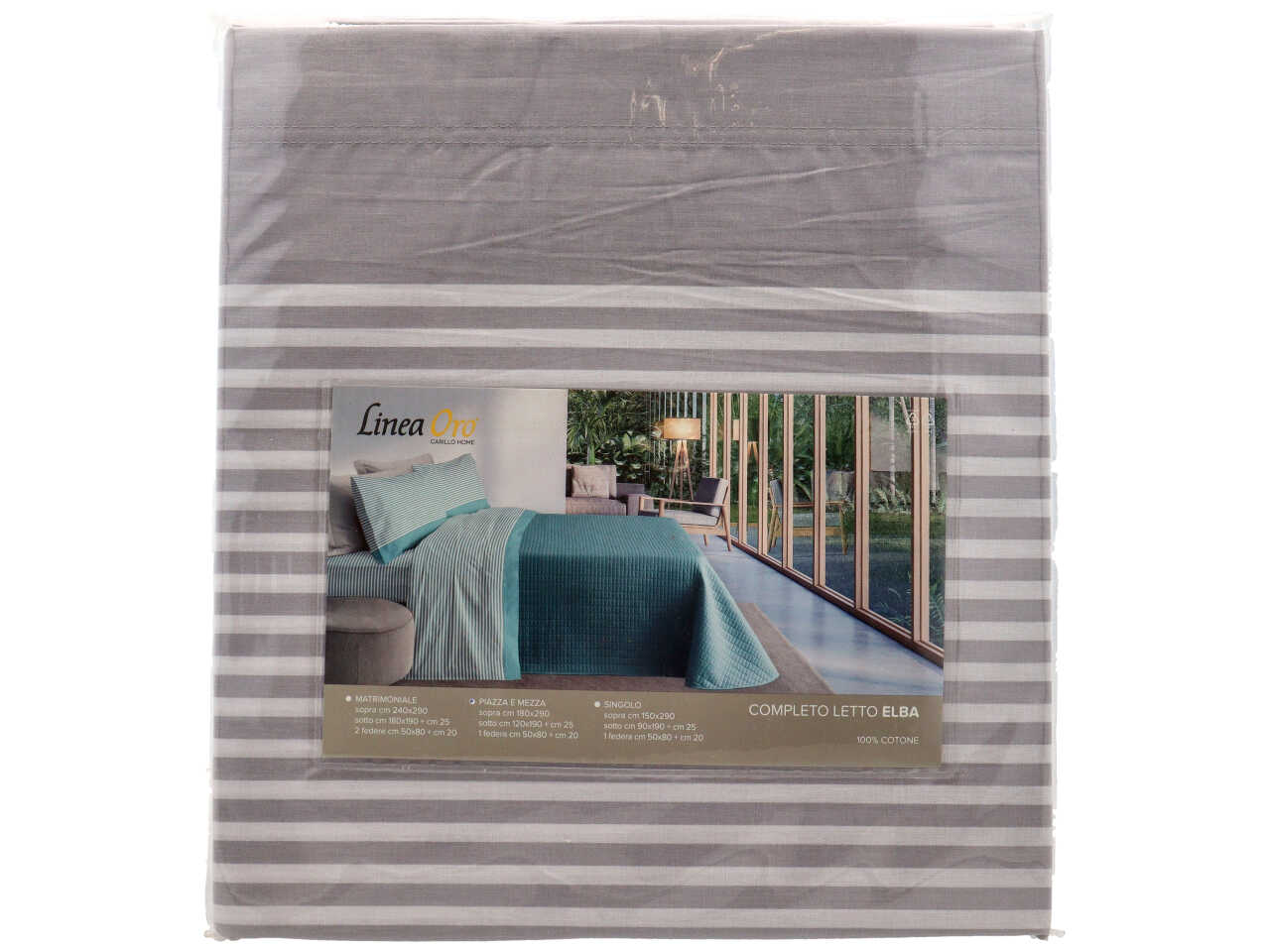 ELBA COMPLETO LETTO COTONE STAMP.1P1/2PERLA LN1781 ELBA COMPLETO LETTO COTONE STAMP.1P1/2PERLA LN1781