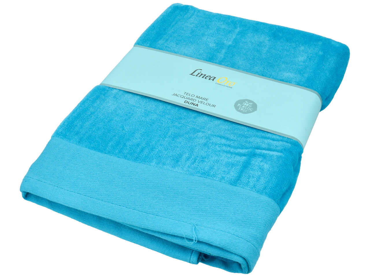 DUNA TELO MARE C/BORDINO 86x163CM TURCHESE BF0213