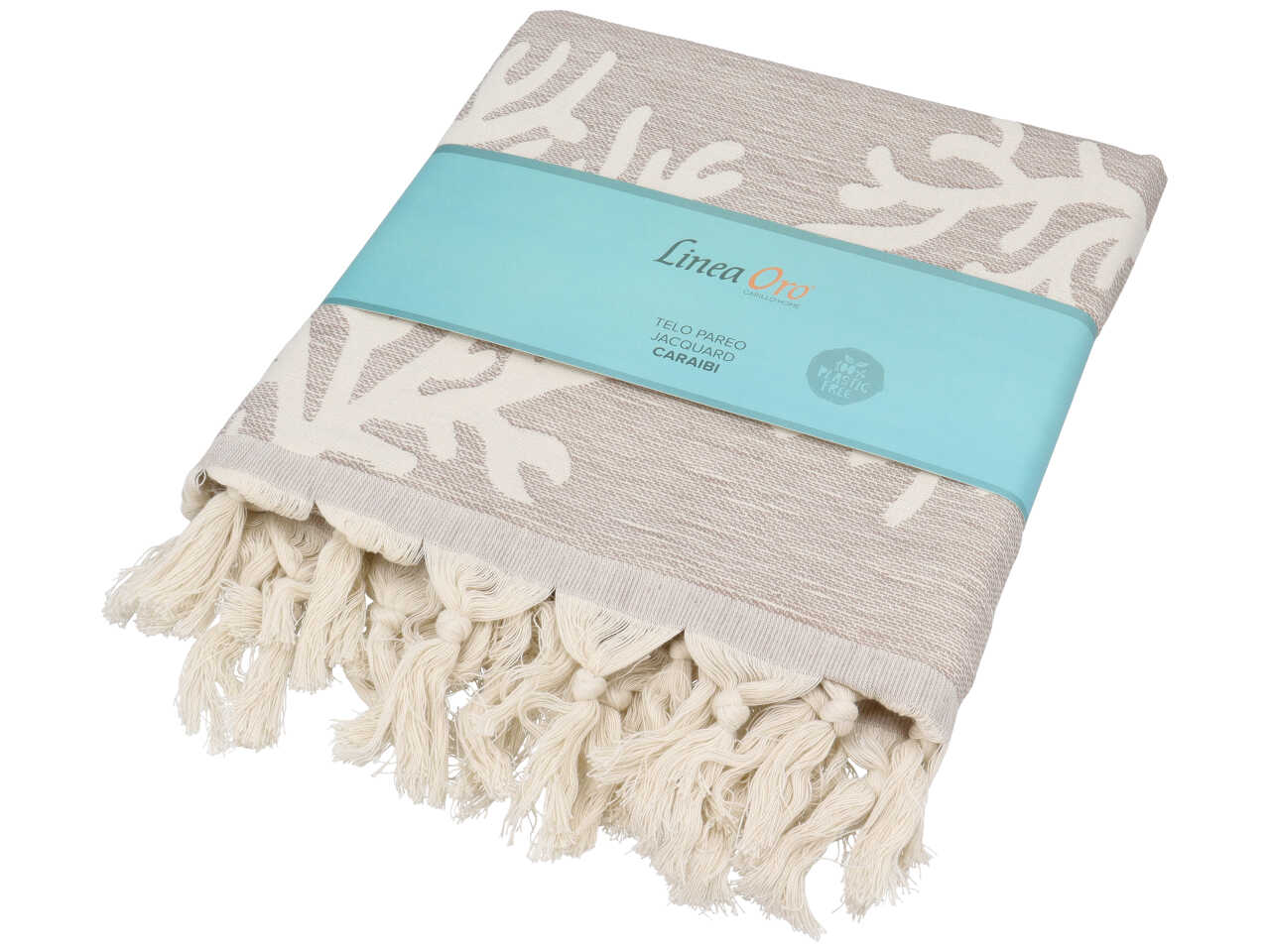 CARAIBI TELO JACQUARD C/FRANGE 90X170 CORDA BF0248 CARAIBI TELO JACQUARD C/FRANGE 90X170 CORDA BF0248