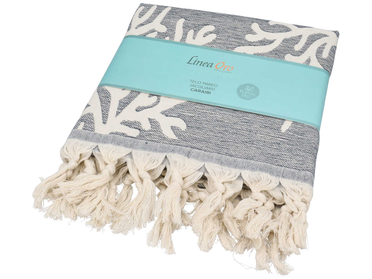 CARAIBI TELO JACQUARD C/FRANGE 90X170CM BLU BF0248 CARAIBI TELO JACQUARD C/FRANGE 90X170CM BLU BF0248