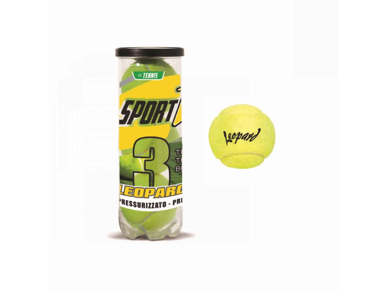 PALLINE DA TENNIS TUBO LEOPARD SET 3PZ708300031