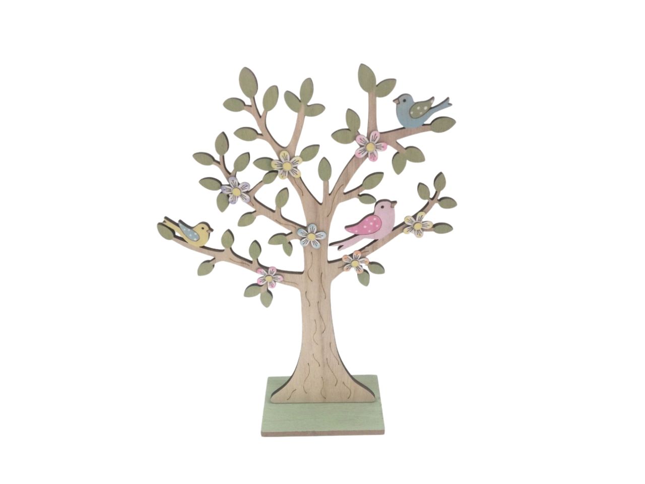 ALBERO MDF SU BASE CON FIORI+UCCELLINO H.36X25X7CM ALBERO MDF SU BASE CON FIORI+UCCELLINO H.36X25X7CM