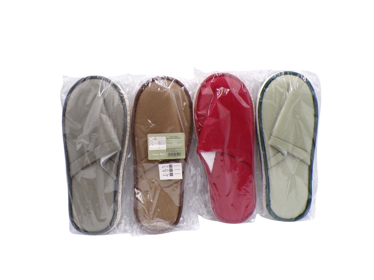 SET 2 CIABATTE SPUGNA COLORATE 27X10,5CM 4 ASS