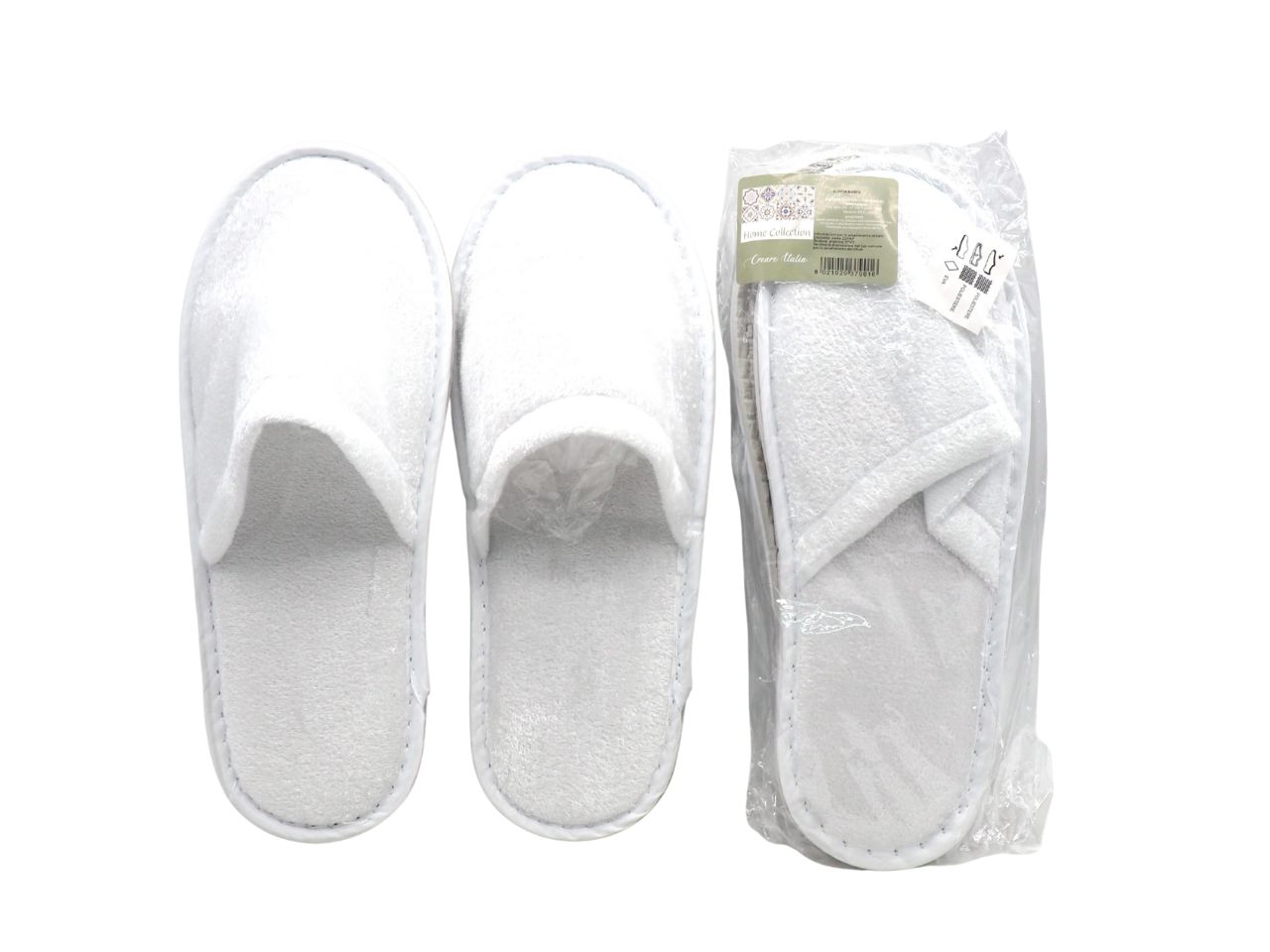 SET 2 CIABATTE SPUGNA BIANCA 27X10,5CM