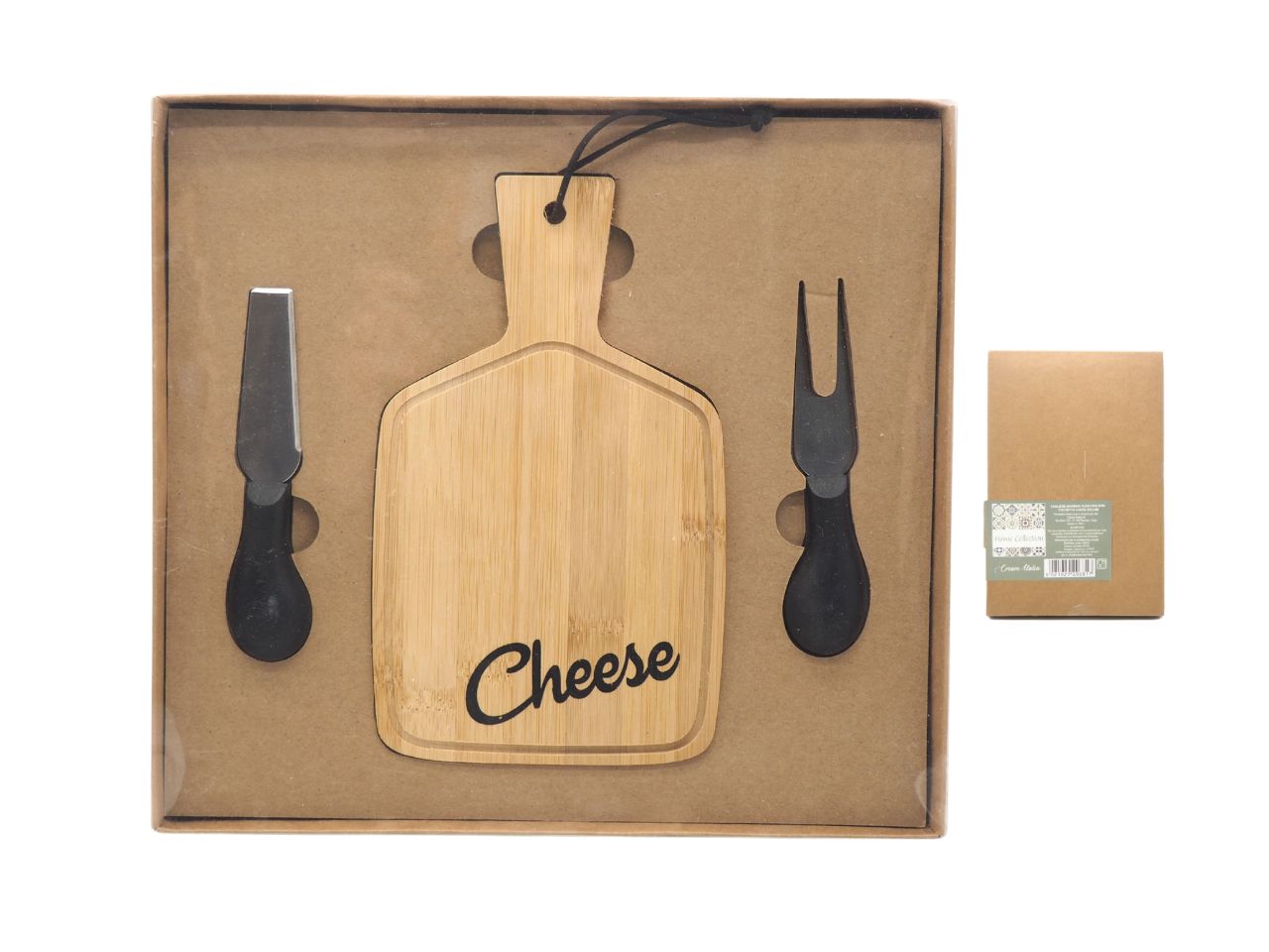 TAGLIERE IN BAMBOO H.20X12X0,8CM 2 COLTELLINI