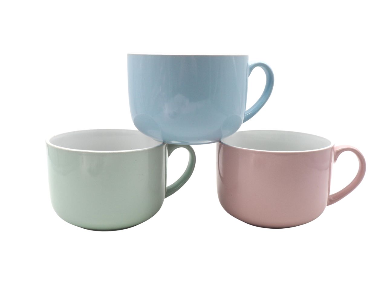 TAZZA H.8,5X11,5/15CM TINTA UNITA IN 3 COLORI ASS