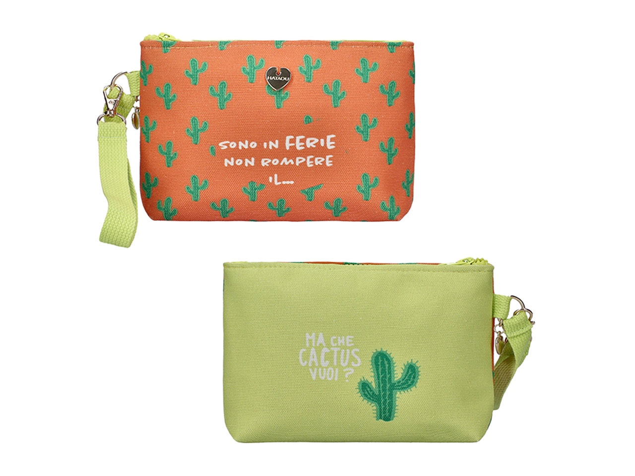 POCHETTE TESSUTO C/STAMPA21X6X18CM ARANCIO BR0525