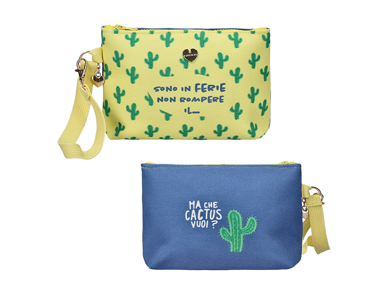 POCHETTE TESSUTO C/STAMPA 21X6X18CM GIALLO BR0525