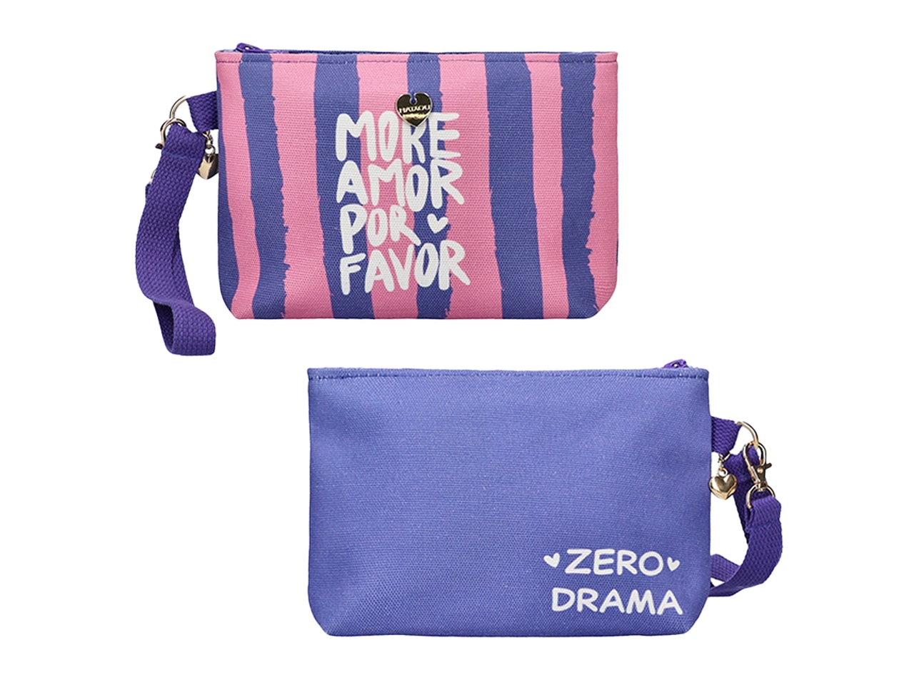 POCHETTE TESSUTO C/STAMPA 21X6X18CM VIOLA BR0525