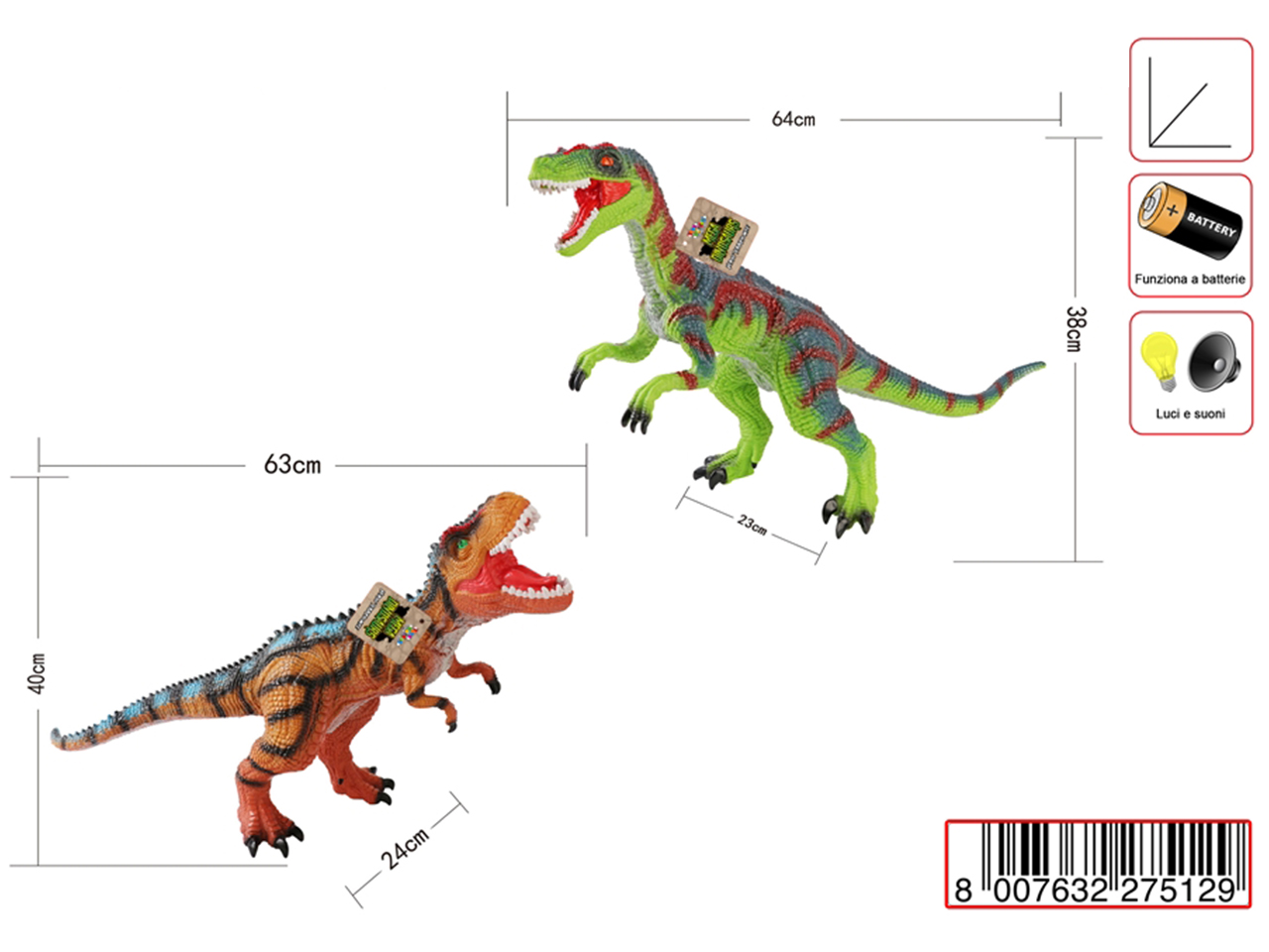 DINOSAURO GIGANTE CON SUONO 27512 DINOSAURO GIGANTE CON SUONO 27512