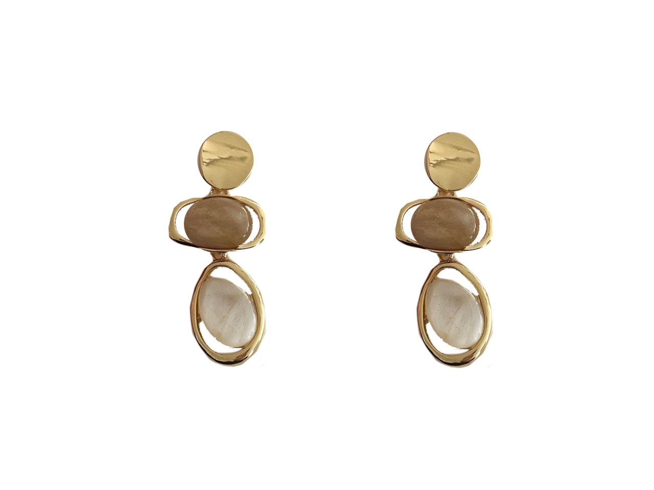 ORECCHINI CON 2 ELEMENTI METALLO 288458