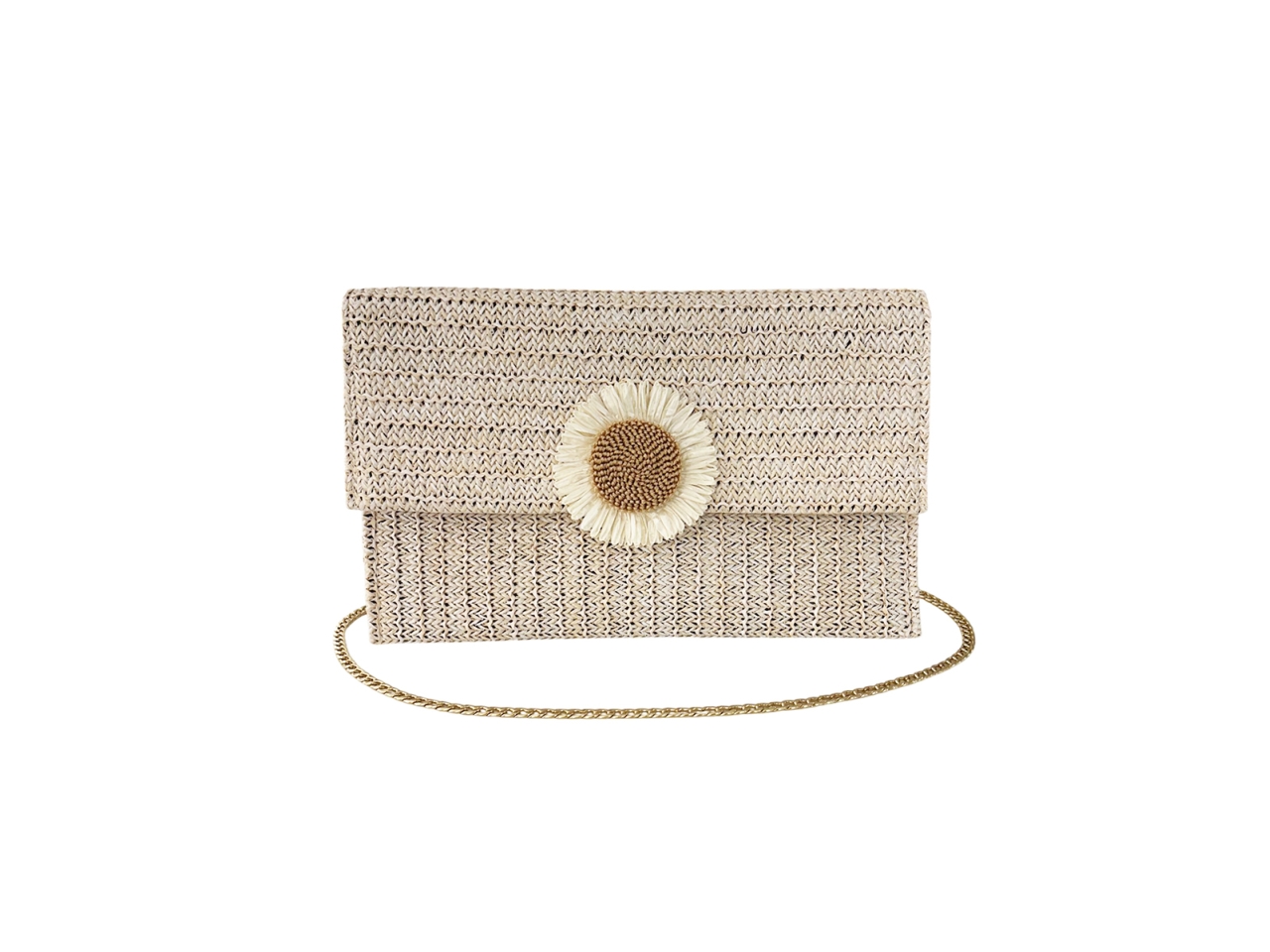 BORSETTA RAFIA C/FIORE E TRACOLLA BEIGE 288723