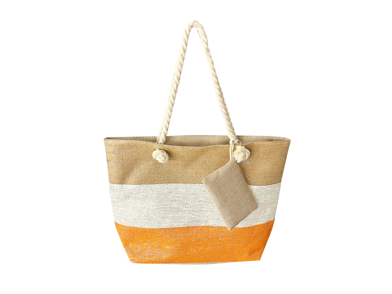 BORSA MARE RIGHE 3TONI ARANCIO C/POCHETTE 288735