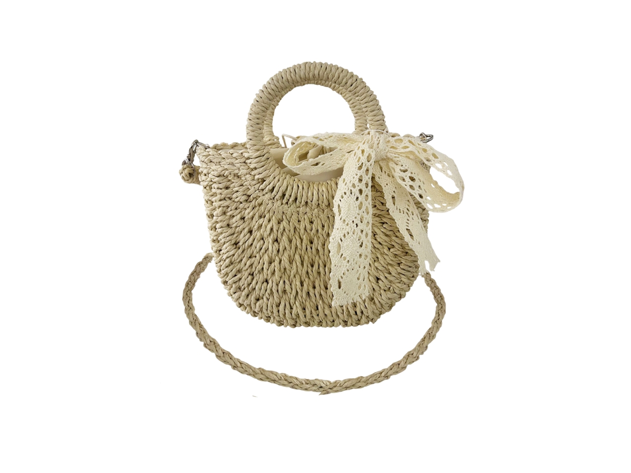 BORSA MARE PAGLIA C/FIOCCO BIANCA 288740