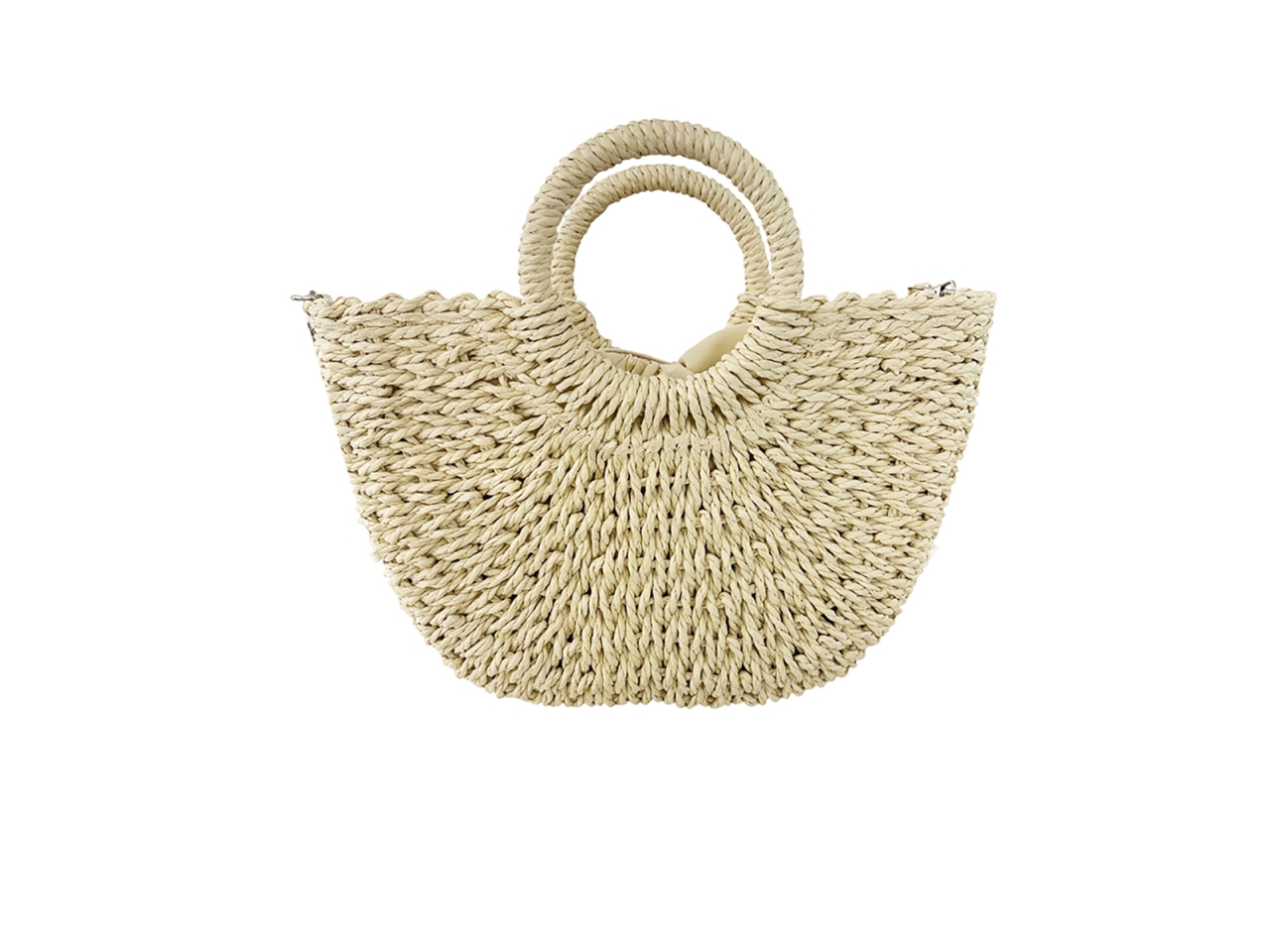 BORSA MARE PAGLIA GRANDE MANICO BIANCO 288748