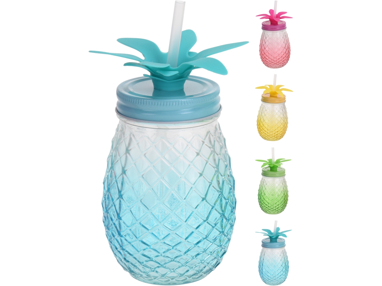 BICCHIERE VETRO ANANAS C/COPERCHIO 400ML CD1001420