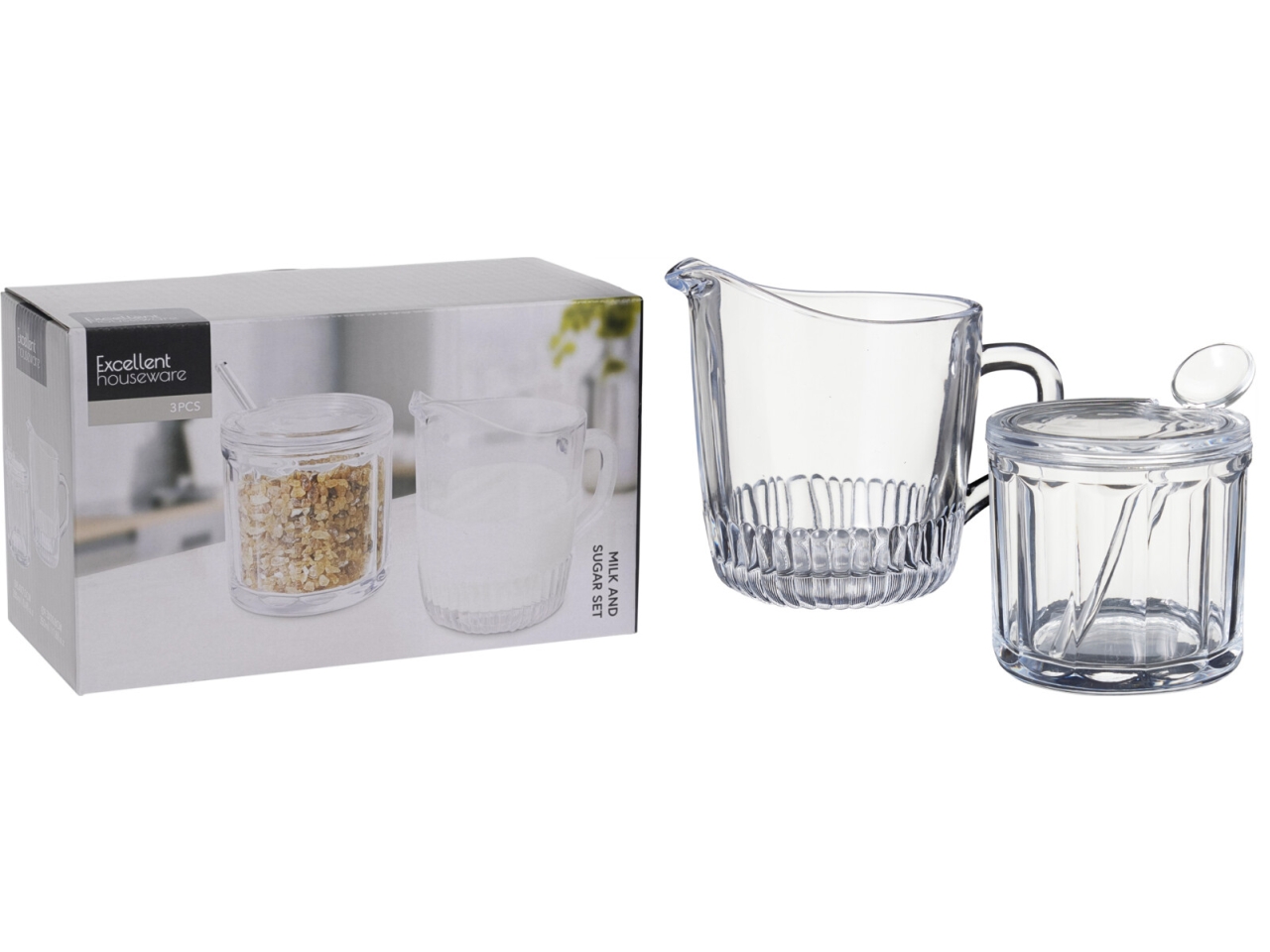 SET ZUCCHERO E LATTE IN VETRO SODALIME CD1200530 SET ZUCCHERO E LATTE IN VETRO SODALIME CD1200530