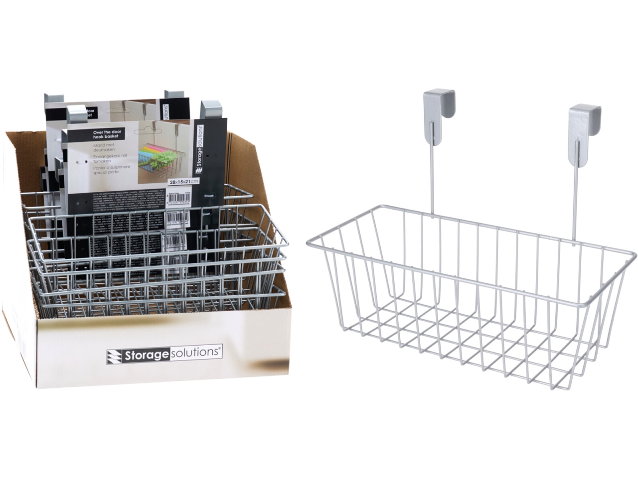 CESTO IN FERRO 2 GANCI DA PORTA 28X15X21 C80653560