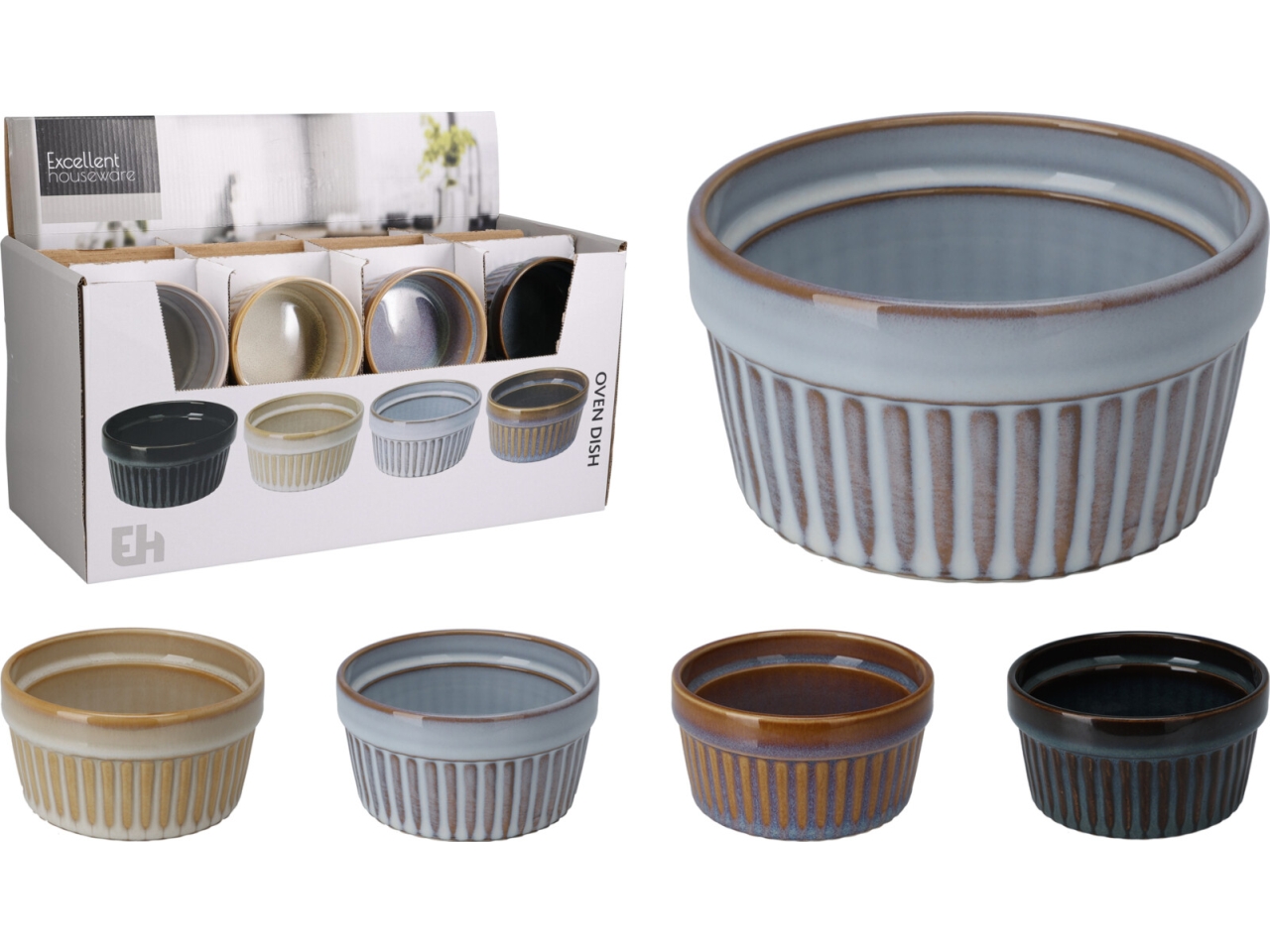 PIROFILA IN GRES 200ML 9,5X5CM 4 ASS. Q51200730 PIROFILA IN GRES 200ML 9,5X5CM 4 ASS. Q51200730