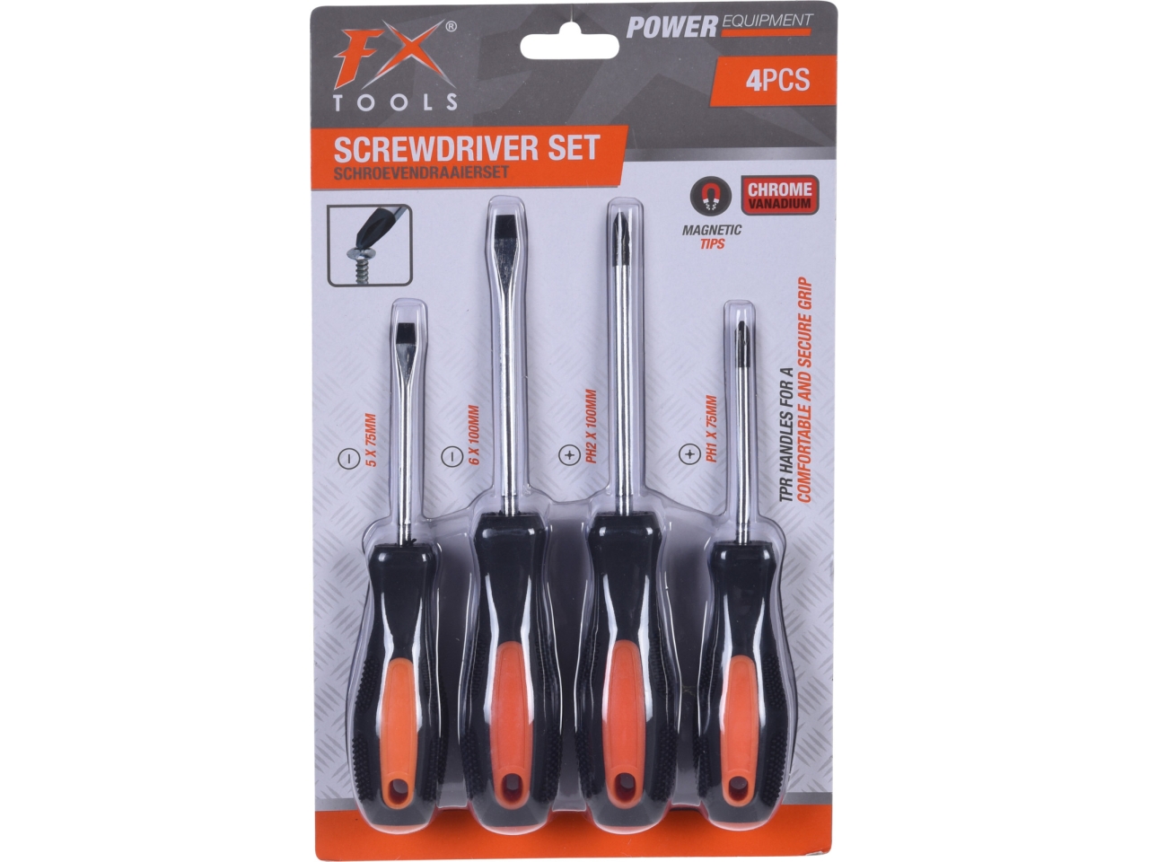SET 4 CACCIAVITI IN ACCIAIO ARANC./NERO R05000070