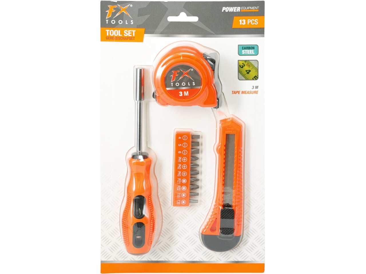 SET ATTREZZI 13PZ ACCIAIO ARANCIONE/NERO R22000080