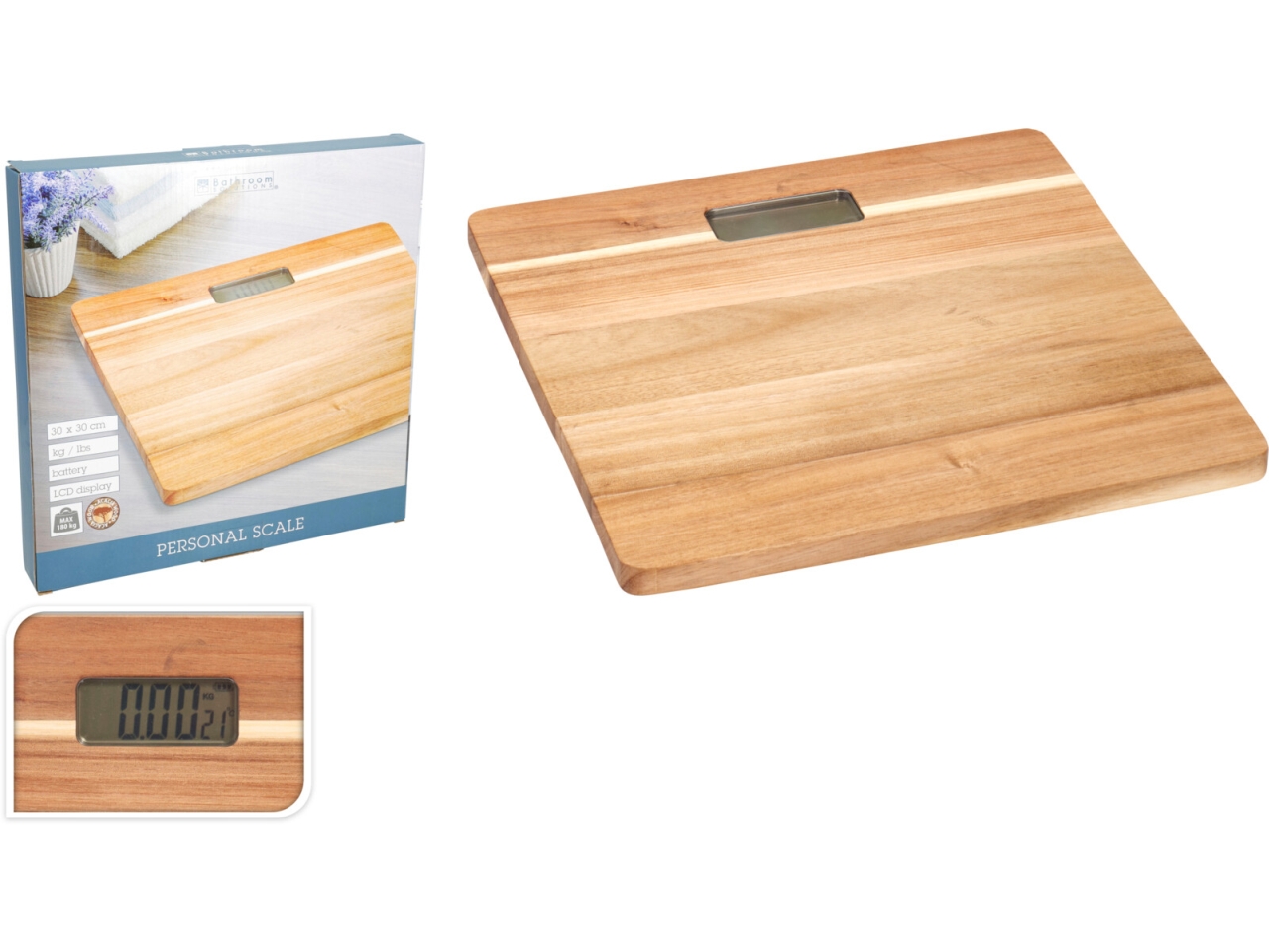 BILANCIA PERSONALE LEGNO 30X30X3,2CM YN1200220 BILANCIA PERSONALE LEGNO 30X30X3,2CM YN1200220