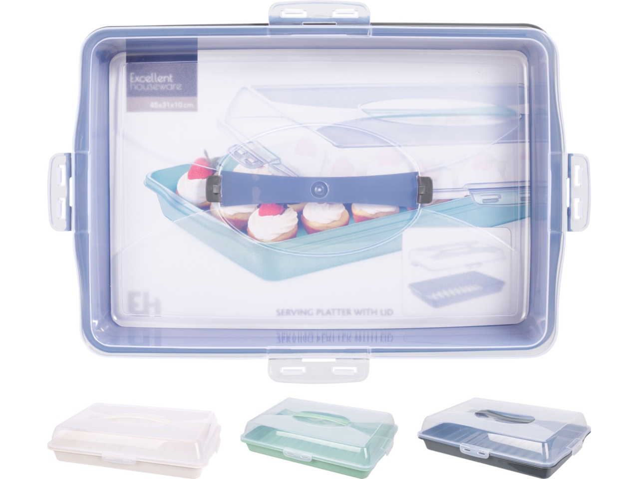 VASSOIO PER TORTA C/COPE. 44X31X10 3 ASS 022000230