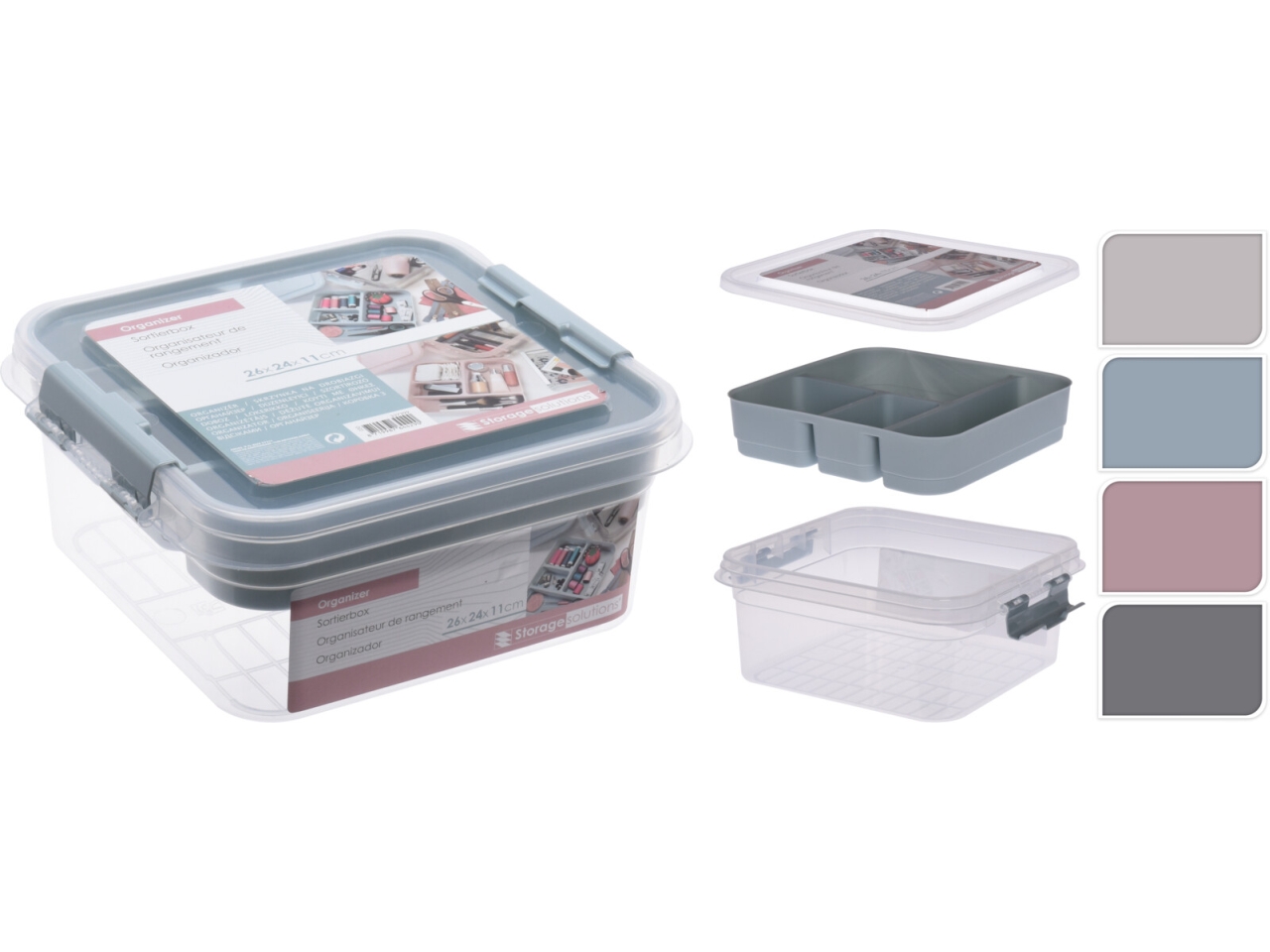 ORGANIZER 26X24X11CM QUADRATA IN 4 ASS. 030000930