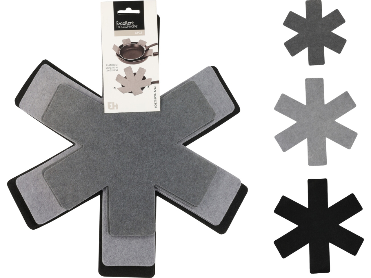 SET 6 PROTEGGI PADELLA IN FELTRO 3 ASS. 101001370 SET 6 PROTEGGI PADELLA IN FELTRO 3 ASS. 101001370