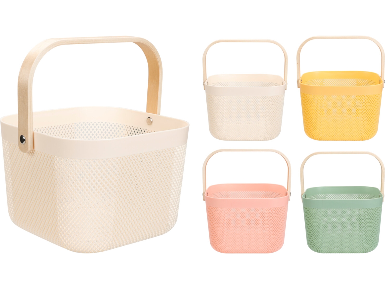 CESTA C/MANICO BAMBÙ 24X24X17CM IN 4 ASS 101005300 CESTA C/MANICO BAMBÙ 24X24X17CM IN 4 ASS 101005300