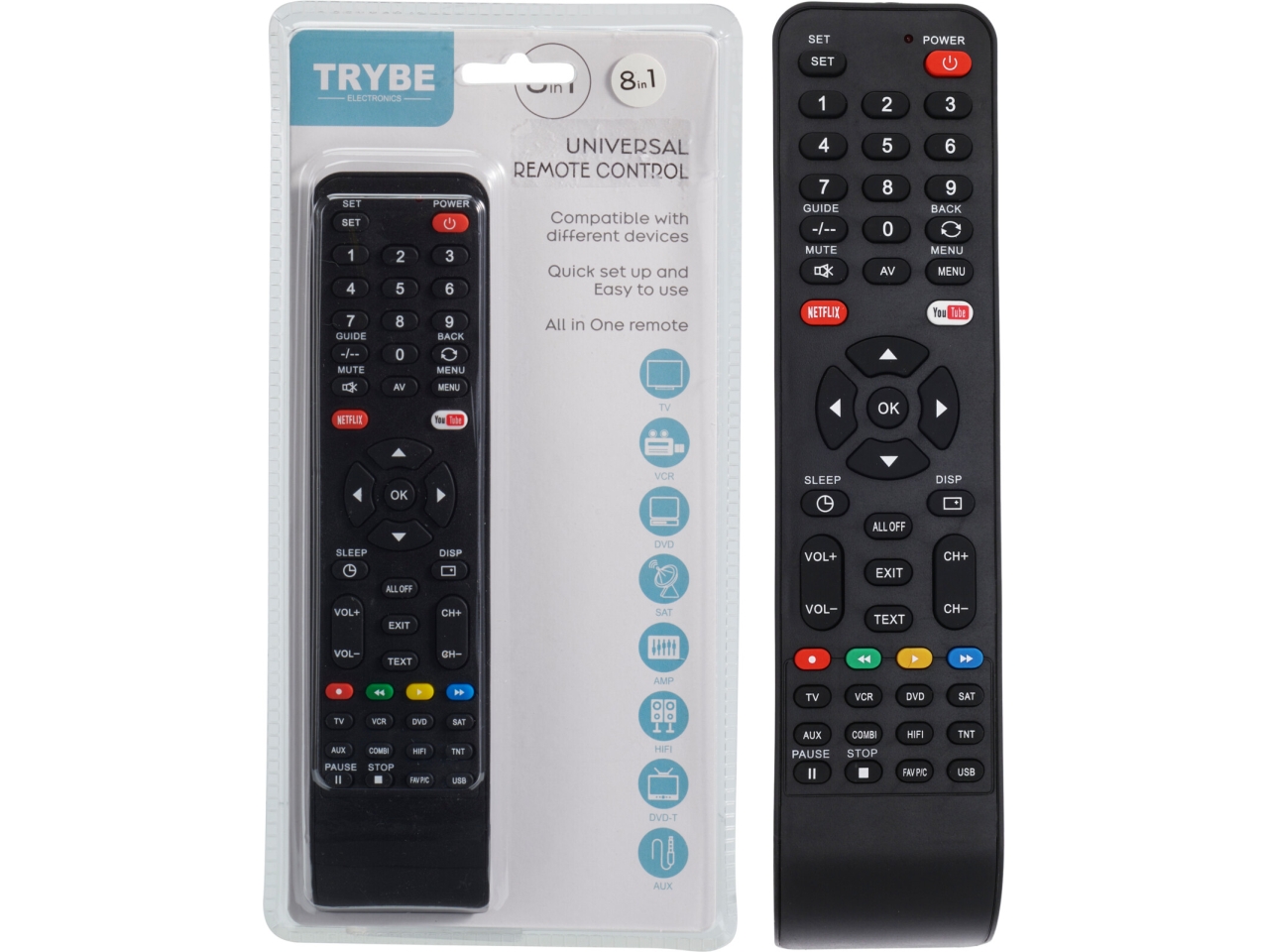 TELECOMANDO UNIVERSALE CON 8 FUNZIONI 109500750 TELECOMANDO UNIVERSALE CON 8 FUNZIONI 109500750