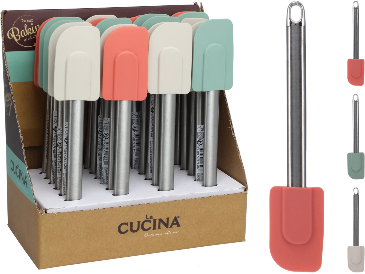 SPATOLA SILICONE MANICO INOX 24CM 3 ASS. 170487780