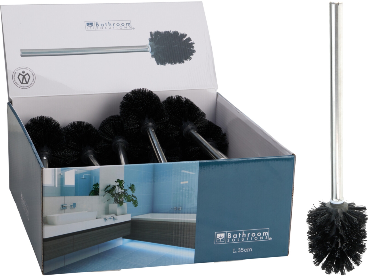 SCOPINO WC CON MANICO ACCIAIO INOX 35CM 170493930