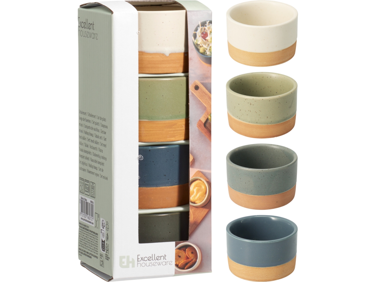 SET 4 CIOTOLE GRES D.6,5XH.4CM 4 COLORI 210001070 SET 4 CIOTOLE GRES D.6,5XH.4CM 4 COLORI 210001070