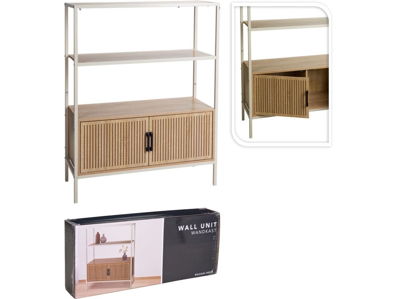 MOBILETTO METAL/MDF 33X83X105CM BIANCO NB1510650 MOBILETTO METAL/MDF 33X83X105CM BIANCO NB1510650