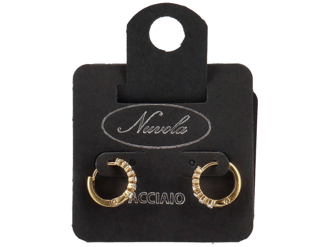 CERCHIETTI 10MM 1 LATO A ZIRCONCINI ORO CERCHIETTI 10MM 1 LATO A ZIRCONCINI ORO