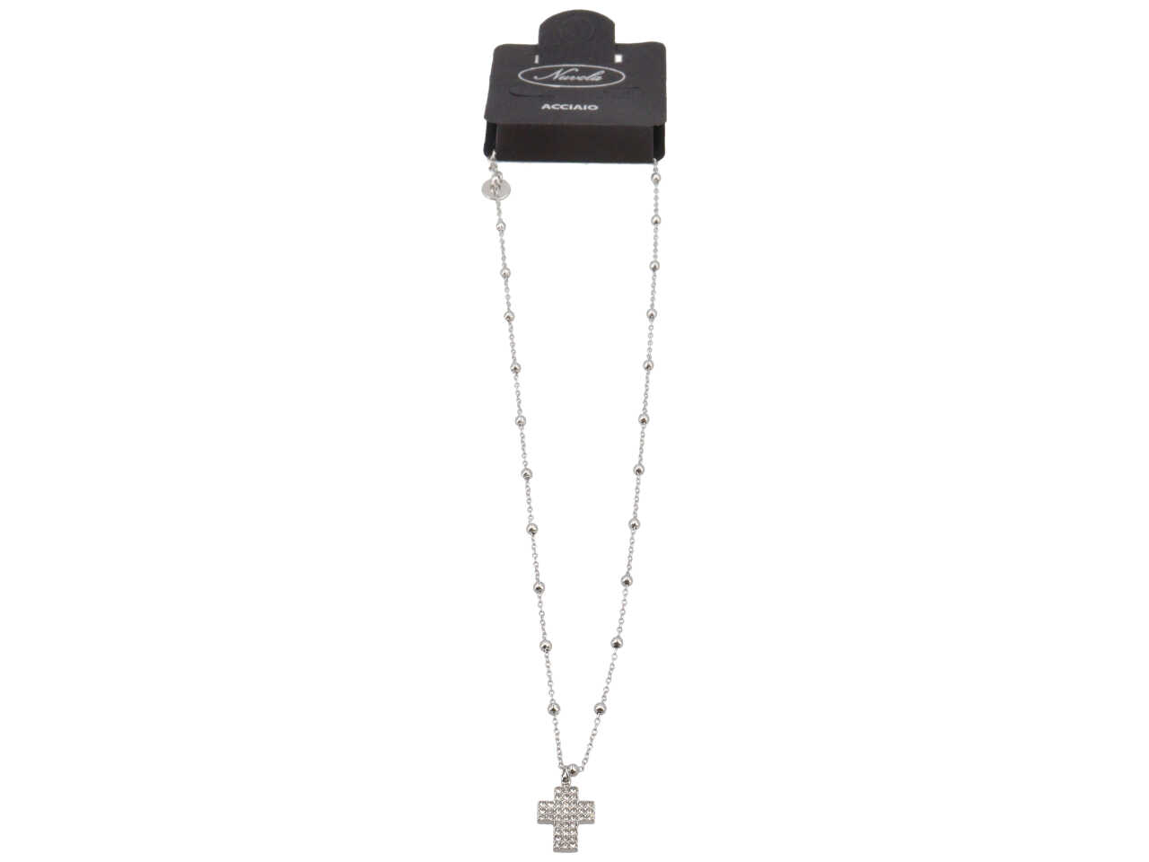 COLLANA SFERE ALTERNATE CROCE 3F ZIRCONI COLLANA SFERE ALTERNATE CROCE 3F ZIRCONI