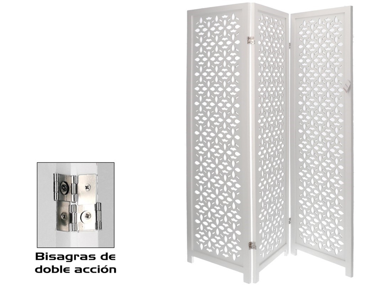 PARAVENTO IN LEGNO BIANCO CON 3 ANTE 170X45CM PARAVENTO IN LEGNO BIANCO CON 3 ANTE 170X45CM