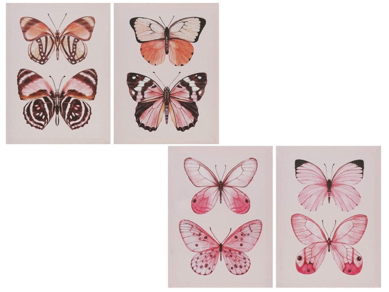 QUADRO FARFALLE 30X40X1,5CM IN 4 ASSORTIMENTI