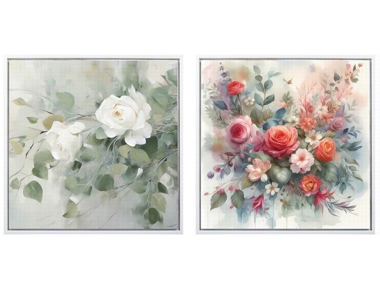 QUADRO FIORI IN TELA C/CORNICE 40X40X2,5CM 2 ASS.