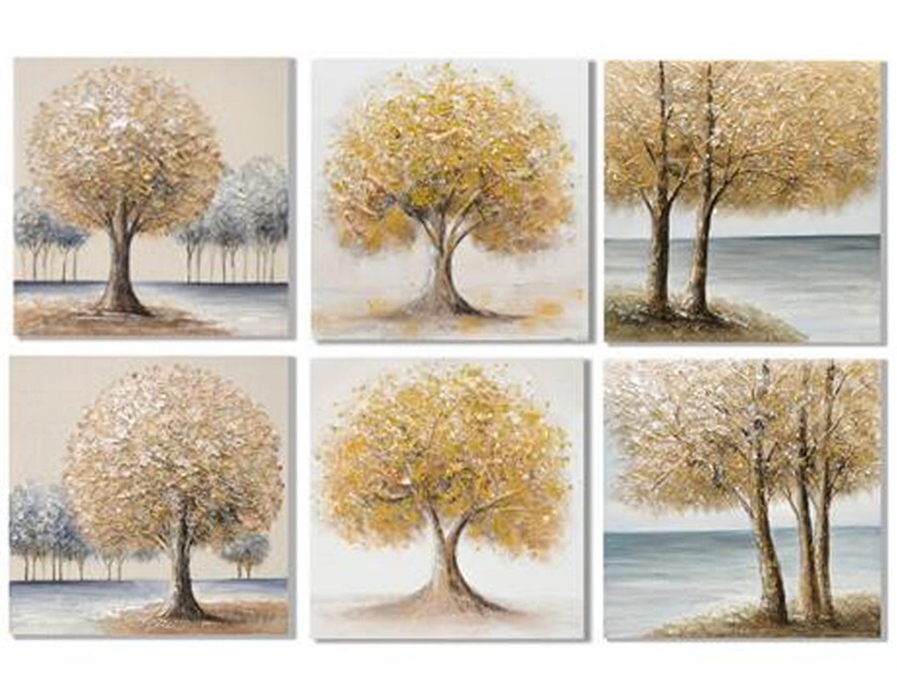 QUADRO DIPINTO A MANO YOTREE 60X60X4CM IN 6 ASS.