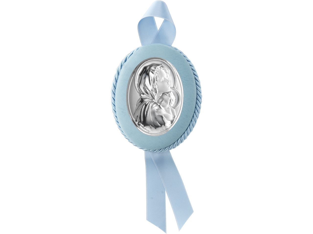 CAPOCULLA MADONNA C/BIMBO 7X9CM CELESTE AE0211/C