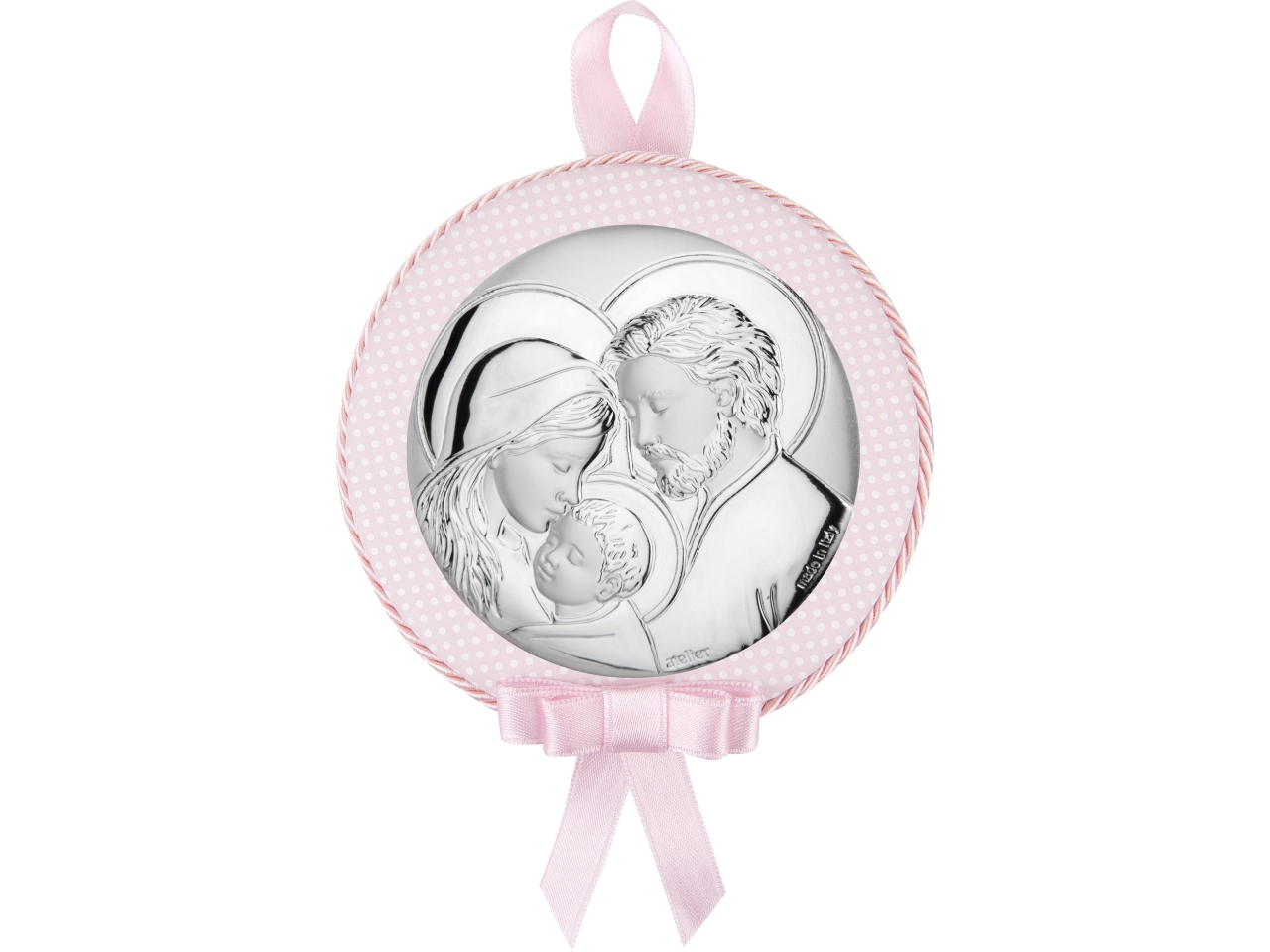 CAPOCULLA TONDO SACRA FAMIGLIA ROSA AE0760/1R