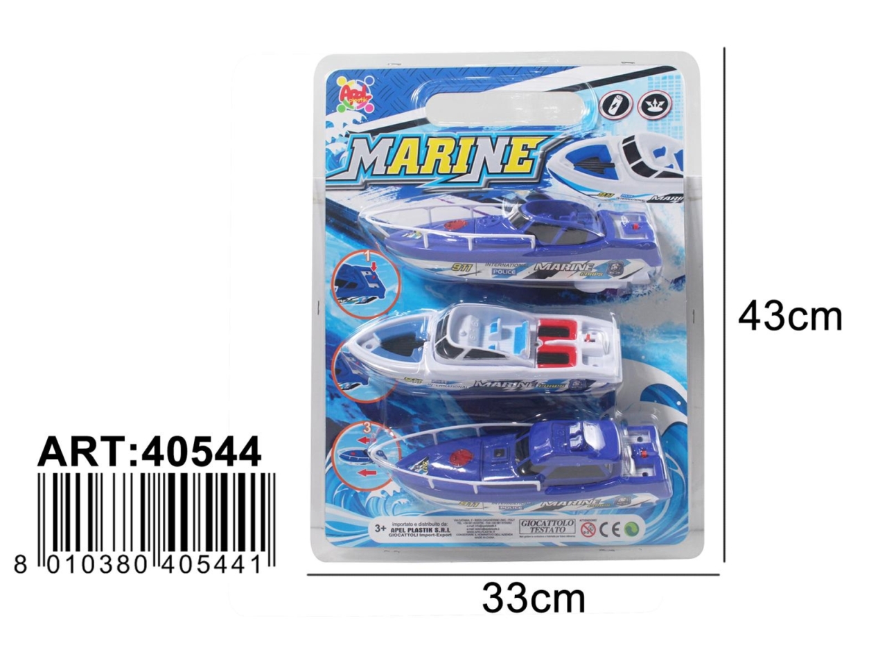 MOTOSCAFI A BATTERIE SET DA 3 MOTOSCAFI 40544