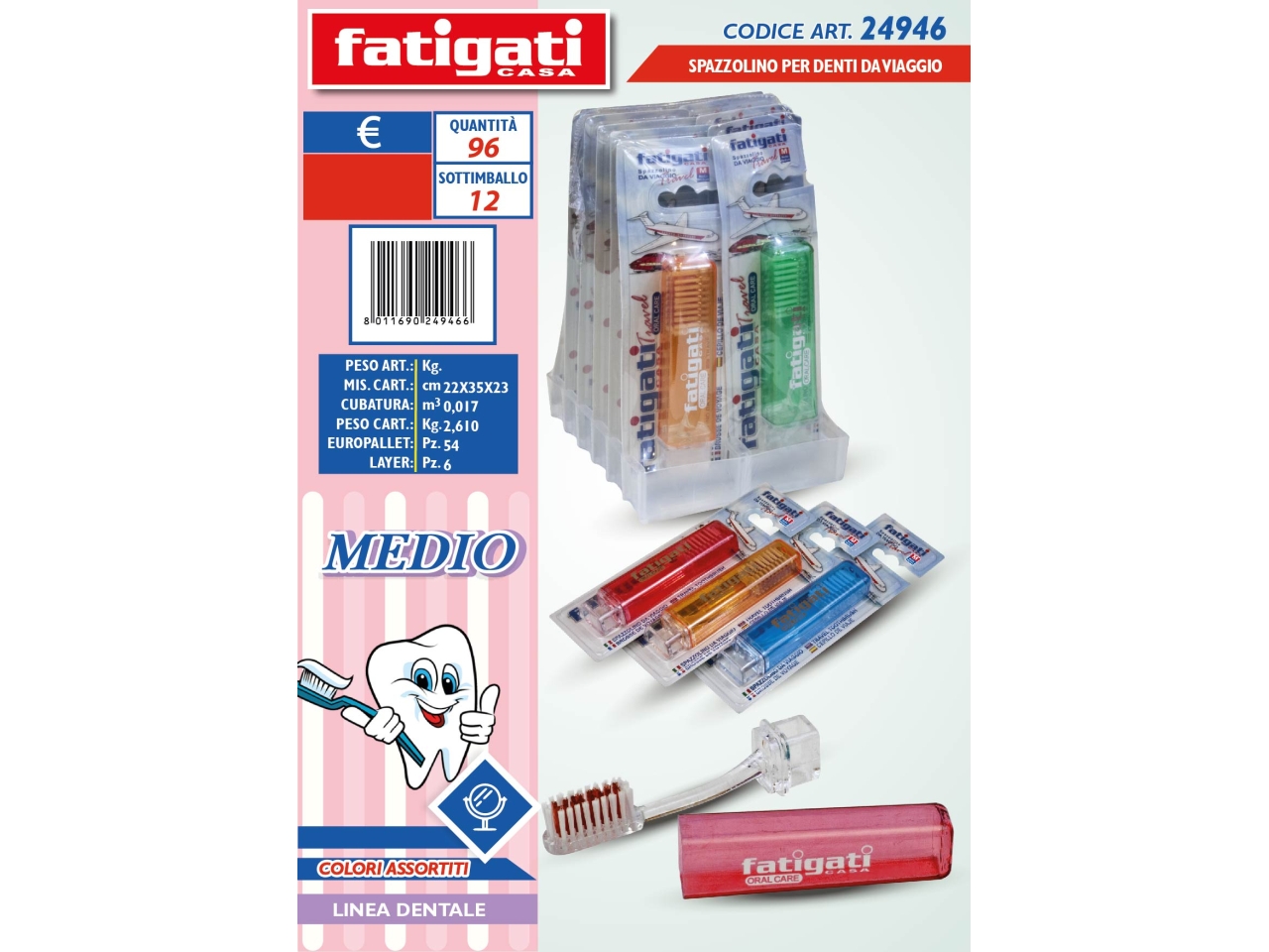 SPAZZOLINO DA DENTI DA VIAGGIO MEDIO 24946