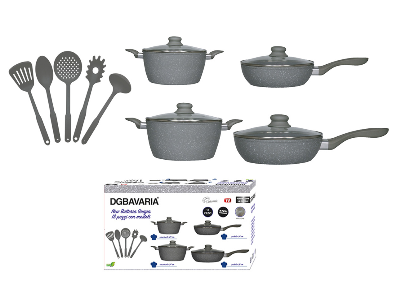 BATTERIA DI PENTOLE 13PZ INDUZ. GRIGIO 255139 BATTERIA DI PENTOLE 13PZ INDUZ. GRIGIO 255139