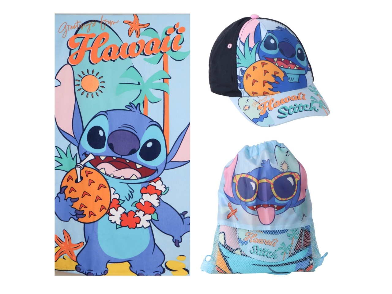 STITCH SET ASCIUGAMANI + BAG + CAPPELLO 2200010830 STITCH SET ASCIUGAMANI + BAG + CAPPELLO 2200010830